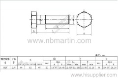 Hex hot dip galvanizing bolt M20