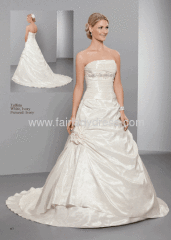 Taffeta Corset Backless Wedding Dress With Crystals