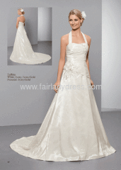 Sweetheart Corset Taffeta Appliqued Wedding Dress