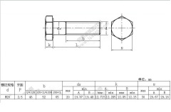 Hexagon head Gr8.8 bolt M20