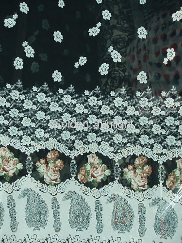 100% polyester floral design pleated chiffon fabric