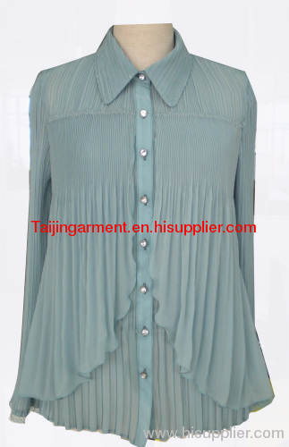 high quality pleating lady's blouse