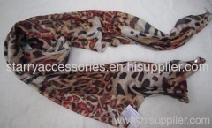 Multicolor polyester leopard woven scarf for spring/summer/autumn