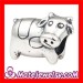 european Silver Cow Charm Beads