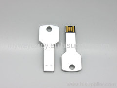 16GB Silver metal key shape usb memory stick with free logo