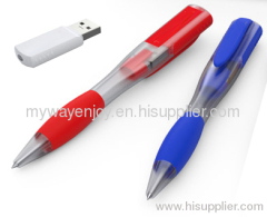 4GB Fashion plastic ballpoint pen usb flash drive with logo printed