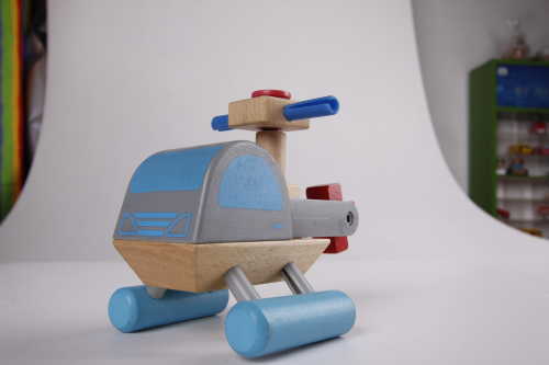 construction works series-helicopter wooden toys