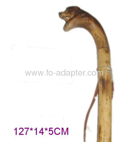 Smooth Dog Shape Wooden Walking Stick