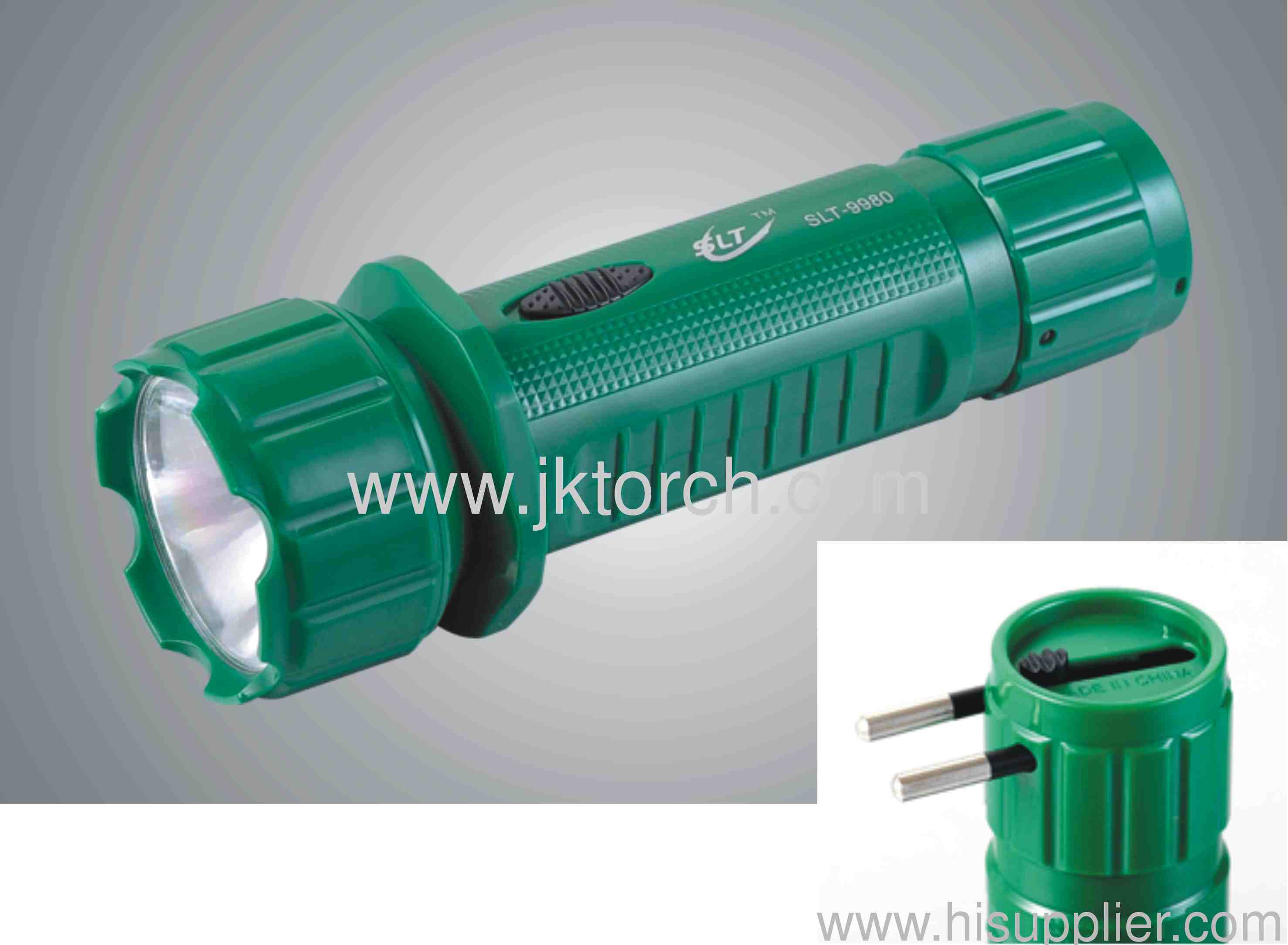 Small size rechargeable LED plastic flashlight
