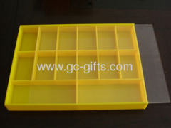 14-compartment acrylic boxes with clear lid