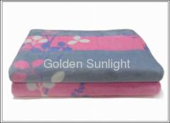 stock Polyester Printed Coral Fleece blanket