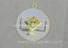 Flat Back FreeMasons Zinc Alloy Enamel Medal with Zinc Alloy Die Casting, Gold Plating