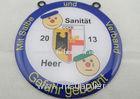 Stainless Steel Sanitat Karneval Silk Screen Printing Medal by Gefahr Gebannt, Flat or Double Side