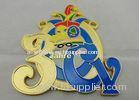 2D or 3D CY Carnival Medal by Zinc alloy with Soft Enamel, Gold Plating, Flat Back Side