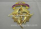 Grosse Junkersdorfer 3D Zinc Alloy / Pewter Carnival Medal by Purple Rhinestone, Gold Plating