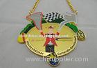 Zinc Alloy, Pewter 2D or 3D Gesellschaft Carnival Medal with Gold Plating, Color Clown Logo