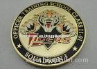 Double Sided Officer School Personalized Coins with synthetic enamel and Gold, Copper, Silver Platin