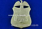 Brass Stamped Federal Bureau Investigation Badge, Clip Souvenir Badges with Die Cast, Die Struck, St