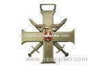 Zinc Alloy Metal Cross Sword Souvenir Badges with Antique Gold Plating, Two Pieces Combined