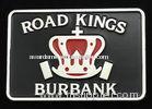 Iron / Brass / Zinc Alloy Road Kings Badge with Misty Nickel Plating, Soft Magnet On Back Side