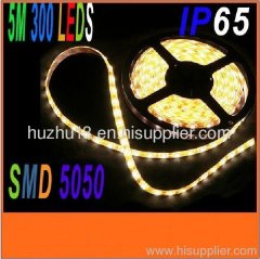 White/ Warm white 5M LED Strip Light SMD 5050 300 LED Lights DC12V 14.4W/M IP65 Waterproof Epoxy LED Light Strip