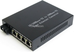 4 port 10/100M Fast Ethernet Fiber Media Converter