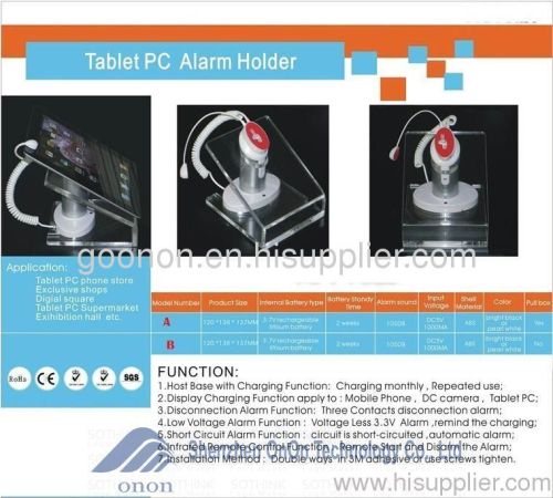 Security display stand for IPAD with alarm and charge function