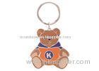 Lovely Double Sided Bear Zinc Alloy Promotional Keychain with Nickel Plating, Soft Enamel