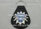 3D BUNDESPOLIZEI Leather Keychain, Customized Keychains with Zinc Alloy Enamel Emblem