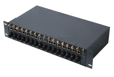 19 inch 16 Slots 2U Chassis for Rack Mount Fiber Media Converter