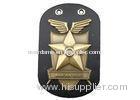 Promotional Gift Maintain Right Leather Badge, Personalized Keychains with Antique Gold Plating and