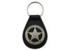 Metal US Marshal Leather Key Chain, Personalized Leather Keychains with Misty Nickel Plating