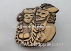 3D Zinc Alloy, Aluminum, Stainless Steel Lapel Pins / Soft Enamel Pin with Rhinestone, Antique Gold