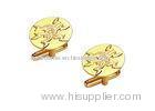 Promotional Gift Personalised Fashion Die Stamping Cufflinks, Enamel Cufflinks With Gold Plating