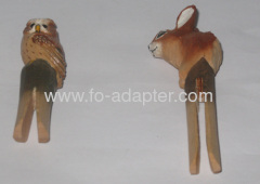 Cute carved Wooden Animal Clip