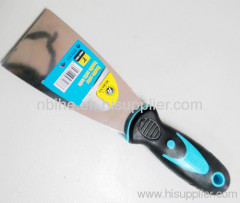 Dual color putty knife scraper paint with soft plastic rubber handle