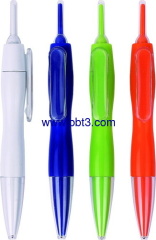 Promotional ballpoint pen with plastic transparent clip