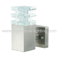 LED Wall Lamp IP44 Crystal Diffuser with Steel Stainless Bod