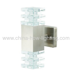 Up-Down SidesLED Wall Lamp IP44 Crystal Diffuser with Steel Stainless Body using Epistar Chips