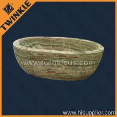 green natural stone bathtub