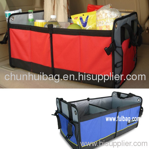 Foldable car trunk organizers