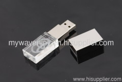 priomotional crystal usb flash drive with 3D logo inside as gifts