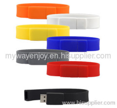 colorful silicon wristband usb memory stick with custom logo