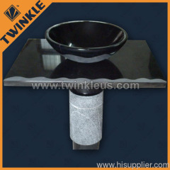 black marble stone sink