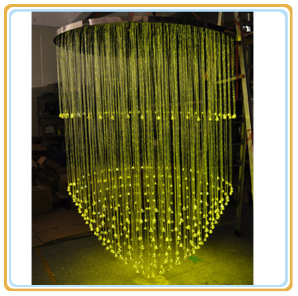 Crystal with glass fiber light and illuminator for optic fibre chandelier