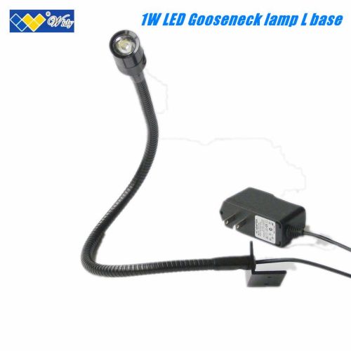 Black Metal 1w 3000K warm white Epistar LED wall gooseneck flexible arm lights L base 120V with US plug