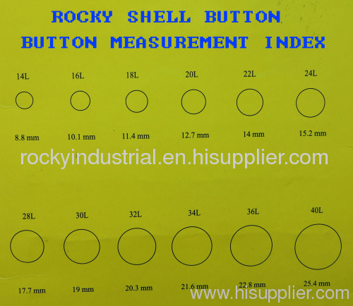 Size for shell buttons