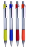Plastic promotional ballpen with silver barrel and metal clip