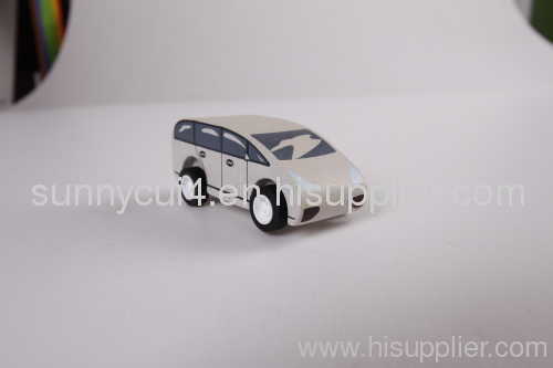 Mini pull back motor-white microbus children wooden toys wooden cars