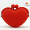 Latest heart shape silicone coin cosmetic wallet